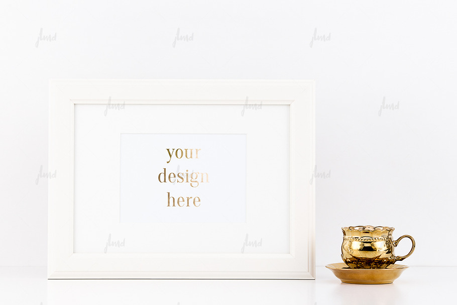 Styled frame with cute gold cup