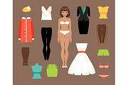 Paper doll and a set of clothes