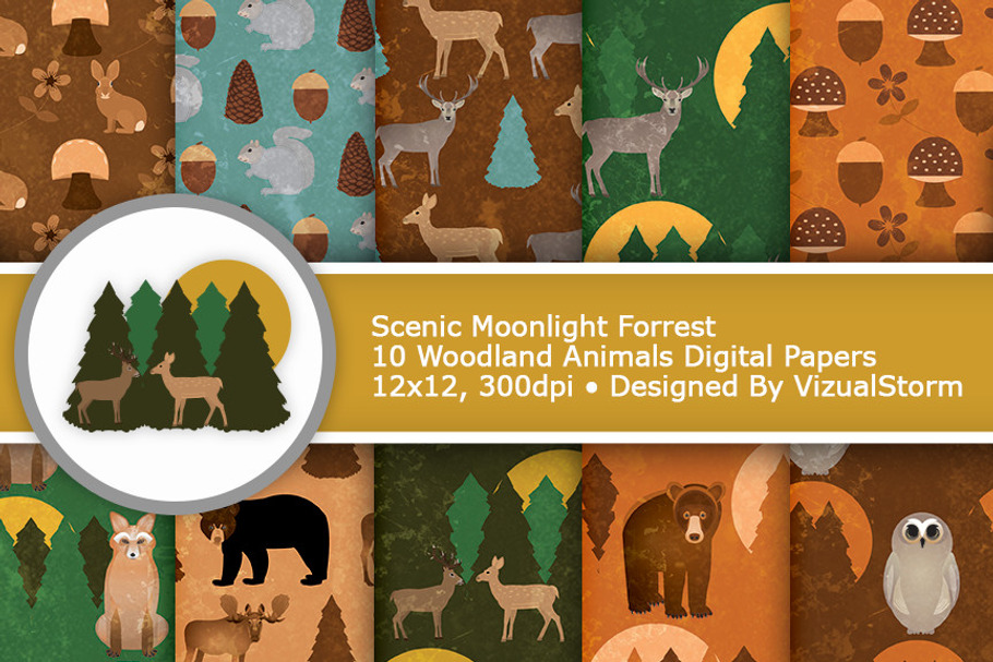 Woodland Animals Digital Paper