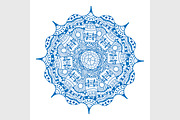 Blue geometric mandala