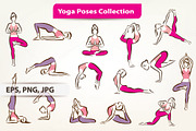 Yoga Poses Symbols Collection