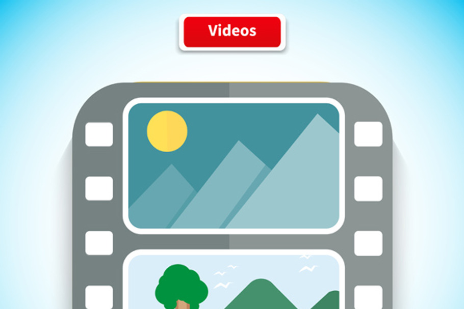 Video App Icon Flat Style Design