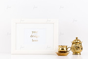 Simple frame with gold accessories