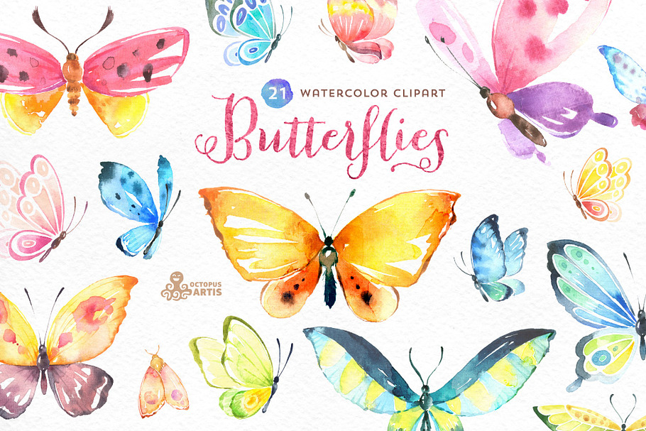 Butterflies Watercolor Set