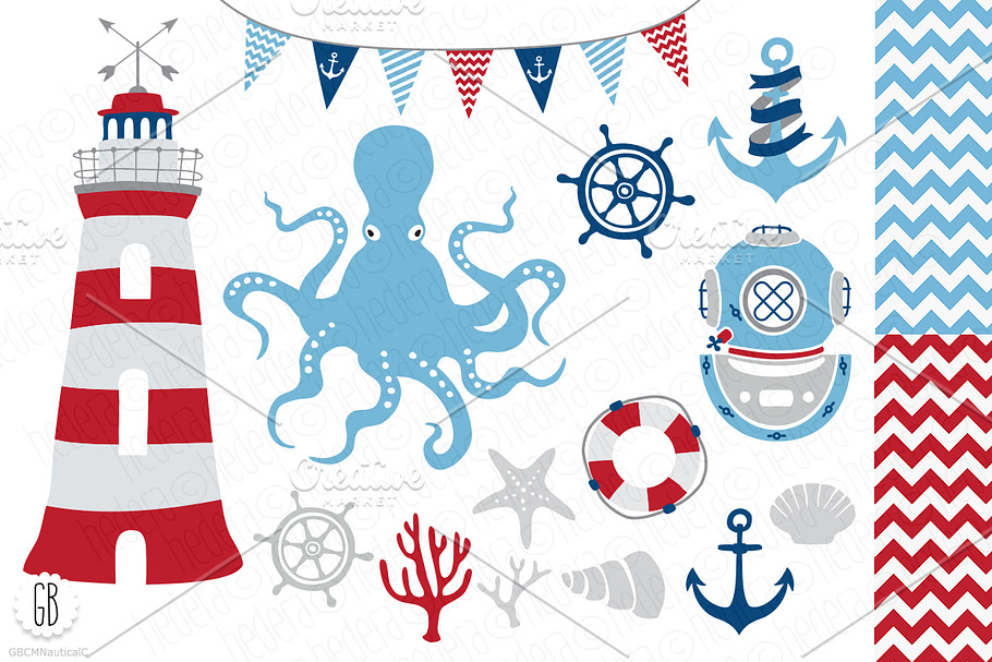 Nautical vector clip art, anchor in Illustrations - product preview 8