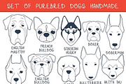 Set 24 breeds dogs, handmade
