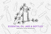 Essential oil jars and bottles