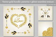 Vector gold bundle: cards, patterns
