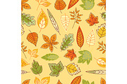 Autumn leaves seamless pattern