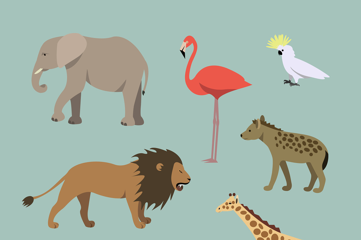 Set Of Different African animals in Illustrations - product preview 8
