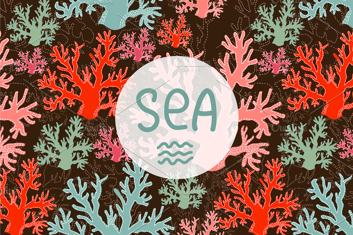 Sea patterns. Coral patterns. in Patterns - product preview 8