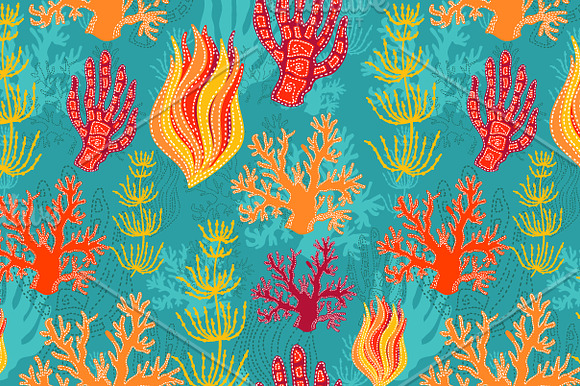 Sea patterns. Coral patterns. in Patterns - product preview 3