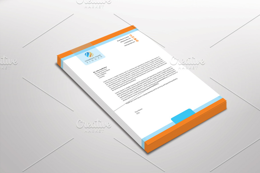 Oranly Letterhead Template in Stationery Templates - product preview 8