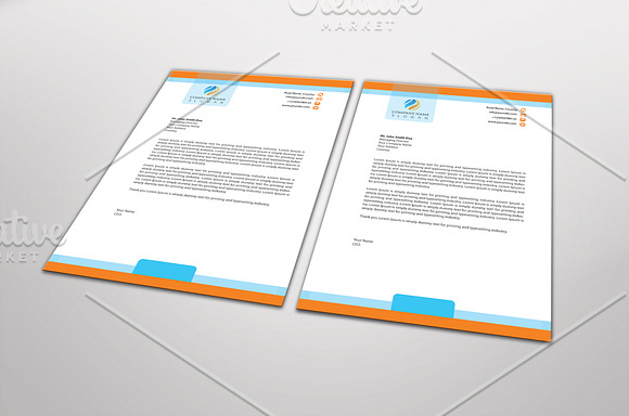 Oranly Letterhead Template in Stationery Templates - product preview 3