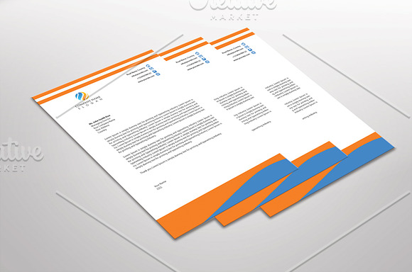 Orangebluana Letterhead Template in Stationery Templates - product preview 1