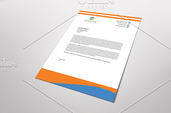 Orangebluana Letterhead Template in Stationery Templates - product preview 2