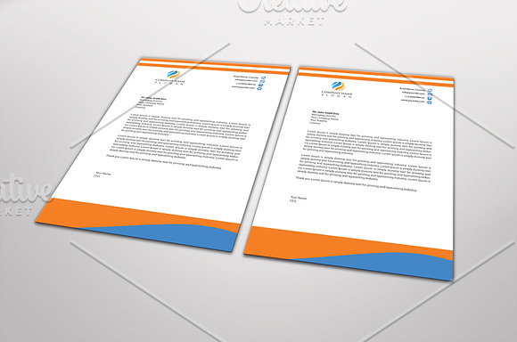 Orangebluana Letterhead Template in Stationery Templates - product preview 3
