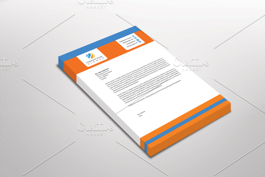 Orangian Letterhead Template in Stationery Templates - product preview 8