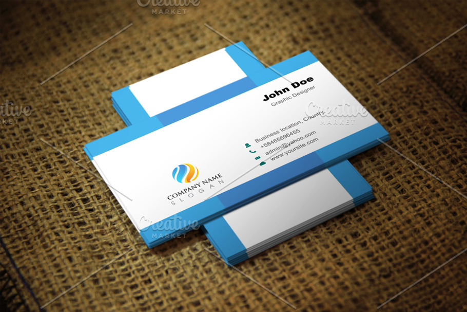 Simblu Corporate Business Card in Business Card Templates - product preview 8