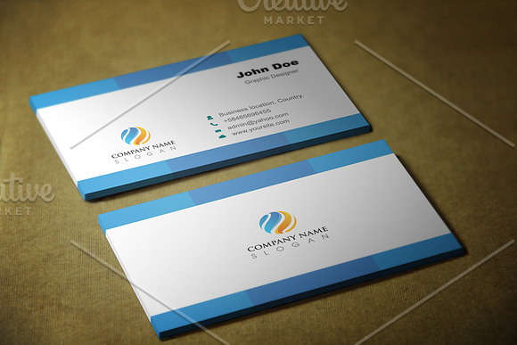 Simblu Corporate Business Card in Business Card Templates - product preview 1