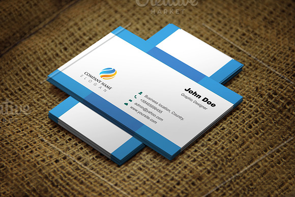 Simblu Corporate Business Card in Business Card Templates - product preview 2