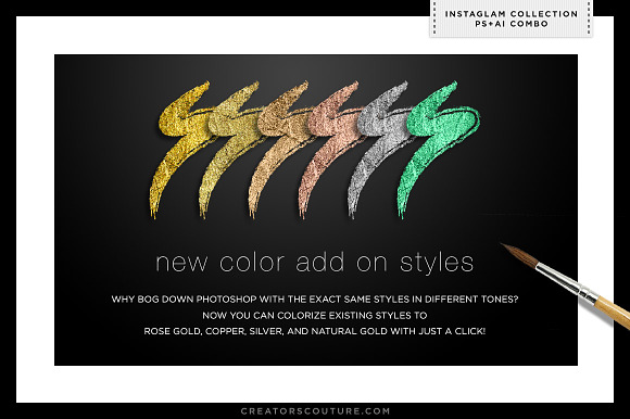 Gold Foil Textures + Styles Bundle in Photoshop Layer Styles - product preview 3