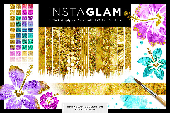 Gold Foil Textures + Styles Bundle in Photoshop Layer Styles - product preview 4