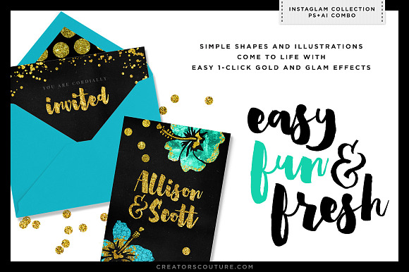 Gold Foil Textures + Styles Bundle in Photoshop Layer Styles - product preview 5