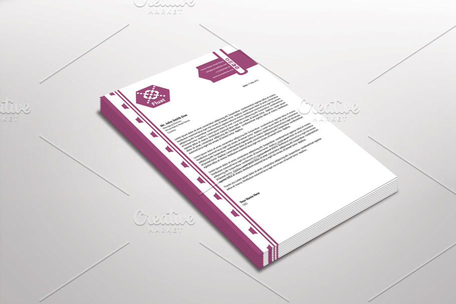 Fluat Letterhead Template in Stationery Templates - product preview 8