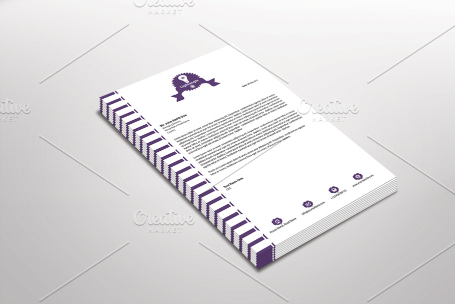Lightangle Letterhead Template in Stationery Templates - product preview 8