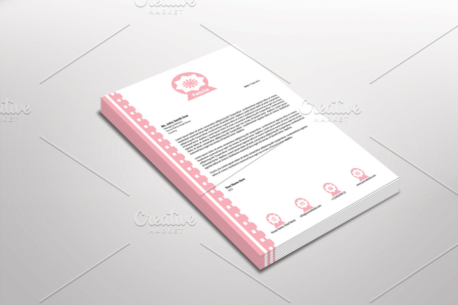 Fancia Letterhead Template in Stationery Templates - product preview 8