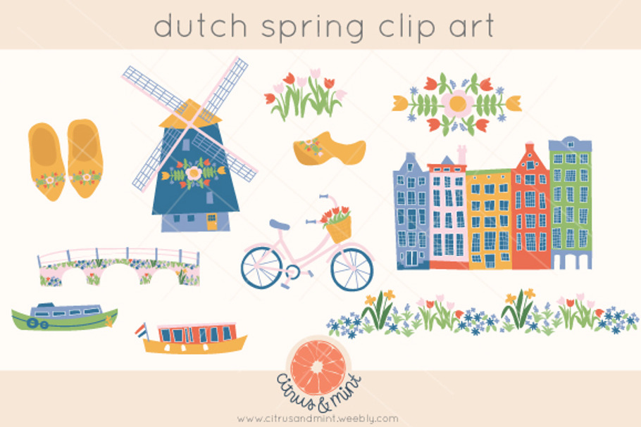 dutch spring clip art