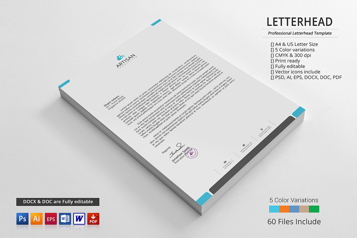 Corporate Letterhead in Stationery Templates - product preview 8