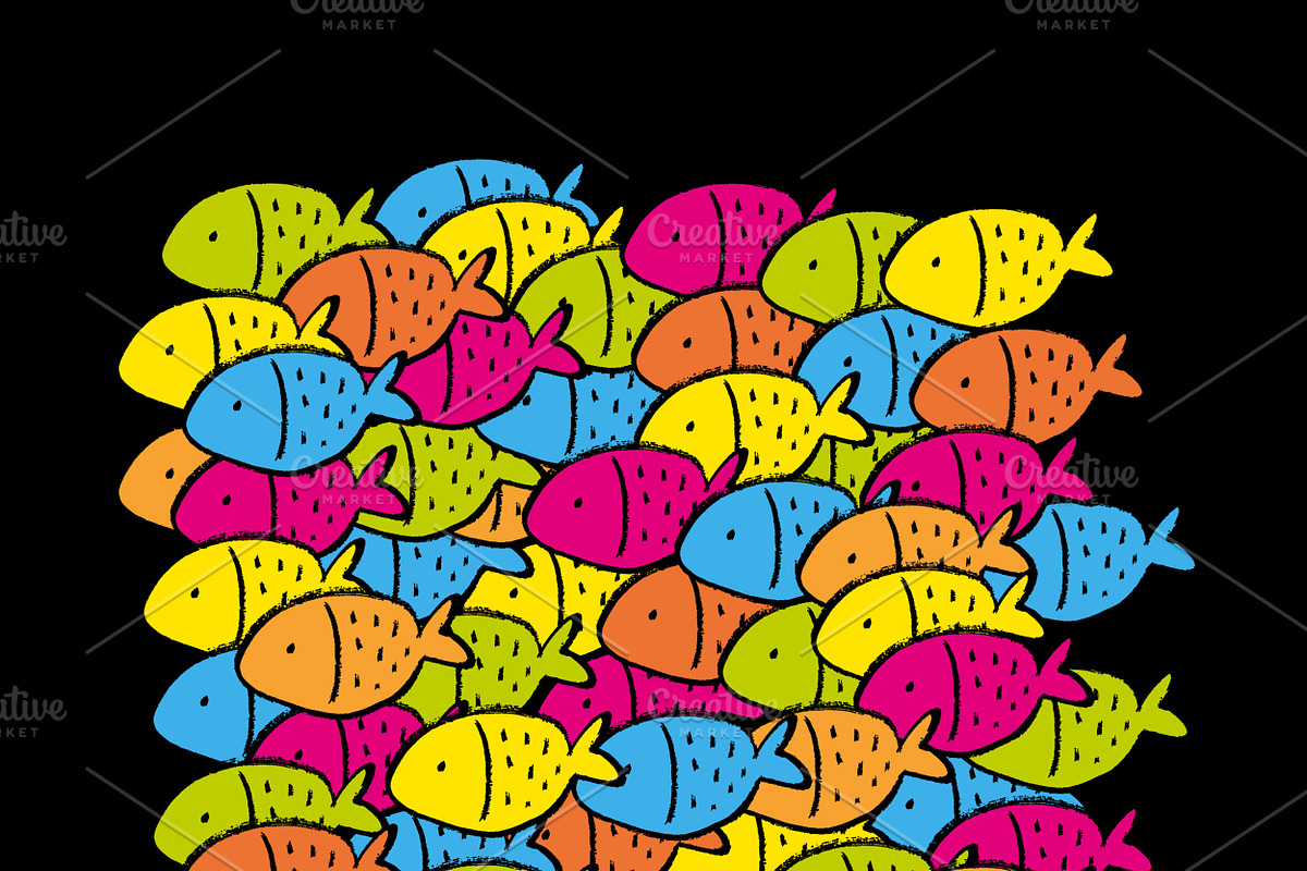 Color group of fish pattern in Patterns - product preview 8