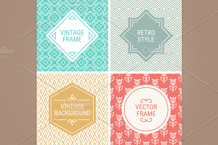 Mono line frames and patterns in Patterns - product preview 8