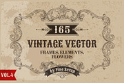 165 Vintage Vector Elements. Vol4