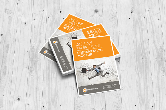 Flyer presentation mockup set in Print Mockups - product preview 3
