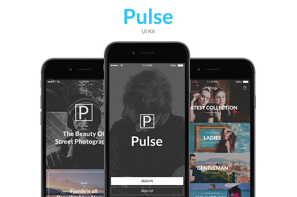 Pulse UI Kit in App Templates - product preview 1