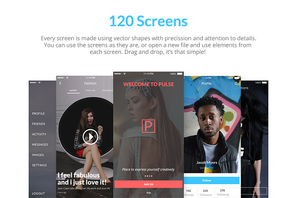 Pulse UI Kit in App Templates - product preview 2