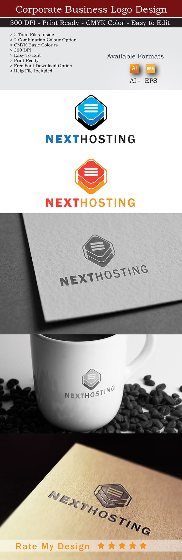 Next Hosting Logo in Logo Templates - product preview 1