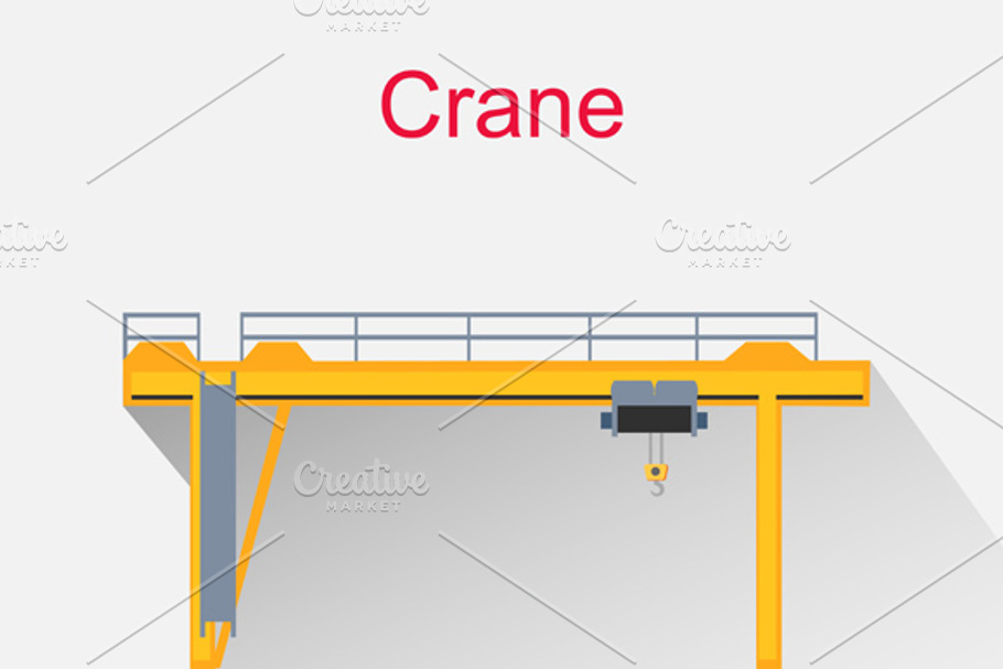 Crane Equipment Icon Design Style