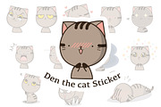 Den the cat Sticker