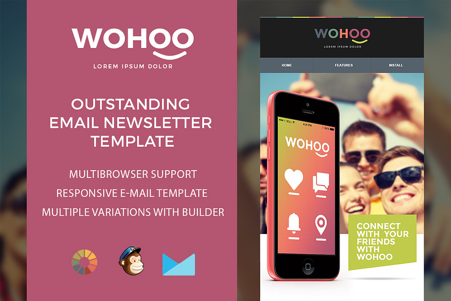 Wohoo – Newsletter HTML Template in Mailchimp Templates - product preview 8
