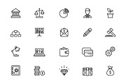 Outline Bank Icons
