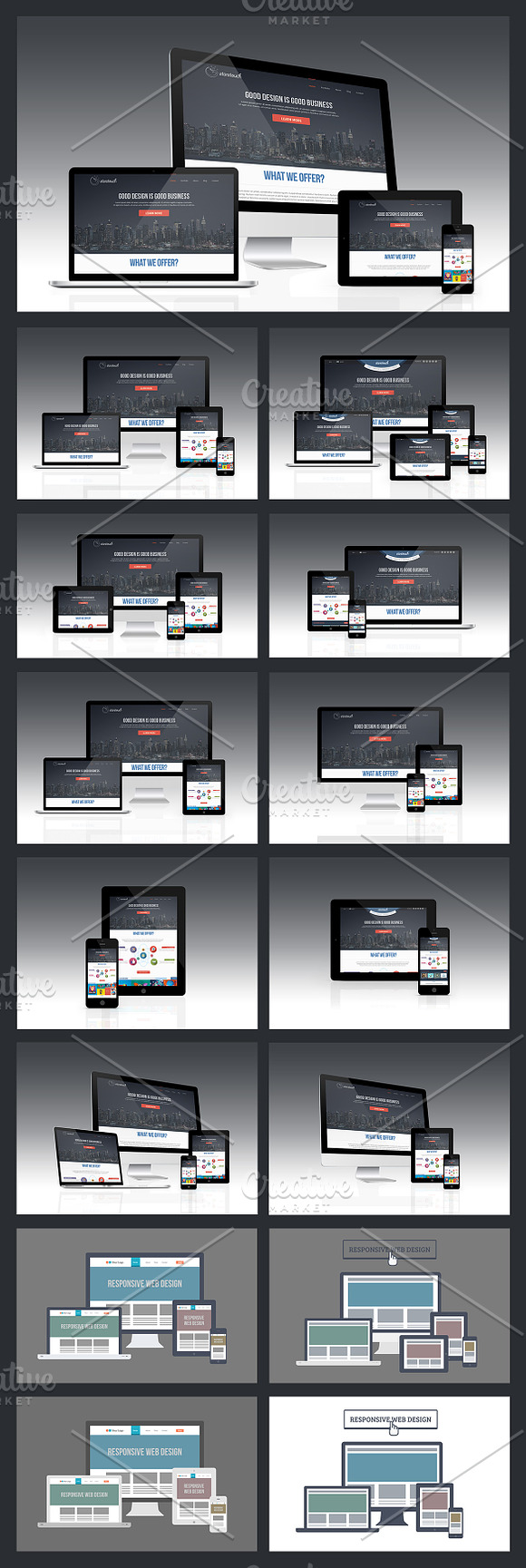 Responsive Screen Mockups in Mobile & Web Mockups - product preview 2