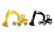 Excavator clip art vector set
