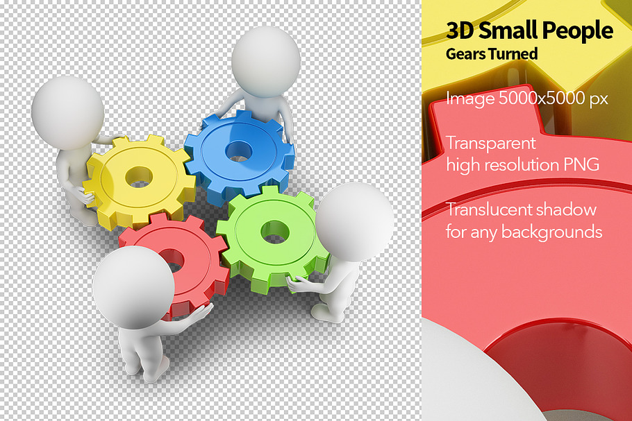 3D Small People - Gears Turned in Illustrations - product preview 8