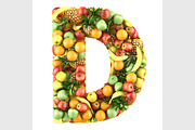 Letter of fruits 3D