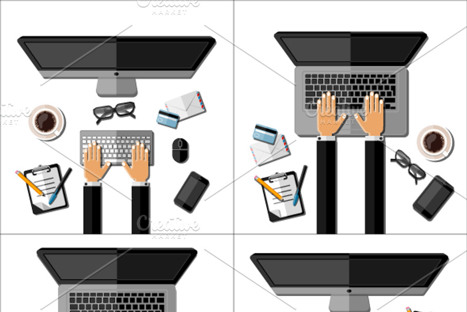 Modern business office workspaces in Illustrations - product preview 8