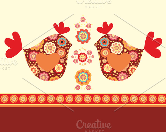 Birds and flowers (set) in Illustrations - product preview 2